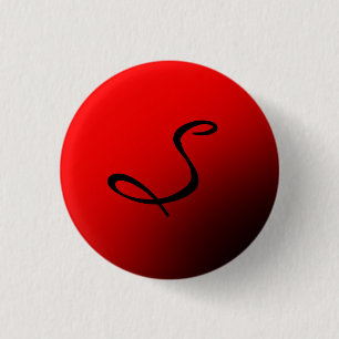 Stilvolles rotes schwarzes Monogramm Initial Profe Button
