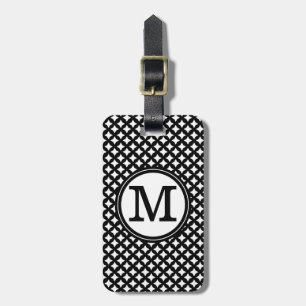 Stilvolles schickes Schwarzweiss-Monogrammmuster Gepäckanhänger