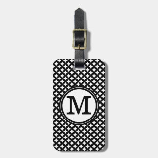 Stilvolles schickes Schwarzweiss-Monogrammmuster Gepäckanhänger