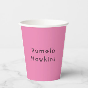 Stilvolles schlicht-pinkfarbenes feminines Retro-V Pappbecher