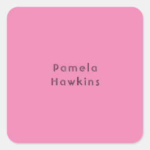 Stilvolles schlicht-pinkfarbenes feminines Retro-V Quadratischer Aufkleber