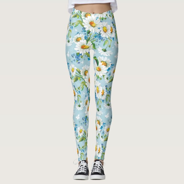 Stilvolles schönes helles Blumenmuster 2 Leggings (Vorderseite)