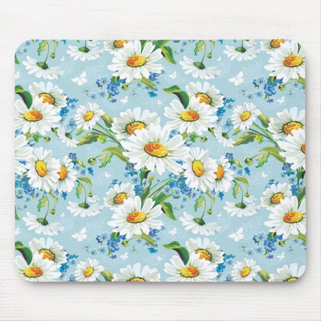 Stilvolles schönes helles Blumenmuster 2 Mousepad (Vorne)