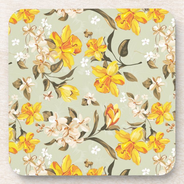 Stilvolles schönes helles Blumenmuster Getränkeuntersetzer (Vorderseite)