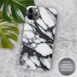 Stilvolles Schwarz-Grau-Weiß-Marmor-Wellen-Kunstmu Case-Mate iPhone Hülle