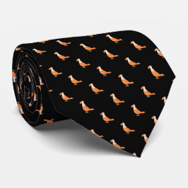 Stilvolles Schwarz Orange Adler Nahtloses Muster Krawatte