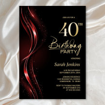 Stilvolles Schwarz-Rot-Party 40. Geburtstag