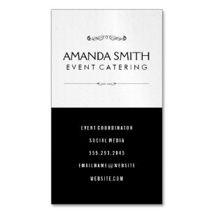 Stilvolles schwarz-subtile Wavy-Muster Magnetische Visitenkarte