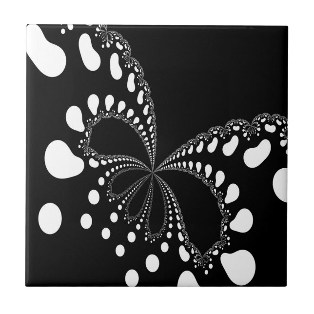 Stilvolles Schwarz-Weiß-Design Fliese (Vorderseite)