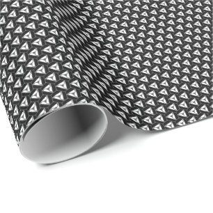 Stilvolles Schwarz + Weiß-Dreiecke-Wrapping Paper Geschenkpapier