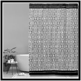 Stilvolles Schwarz-Weiß-geometrisches Muster Duschvorhang