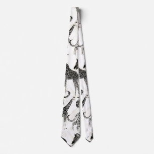 Stilvolles Schwarz-Weiß-Jungle-Tiermuster Krawatte
