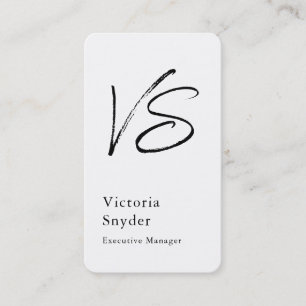 Stilvolles Schwarz-Weiß-Monogramm Professional Visitenkarte