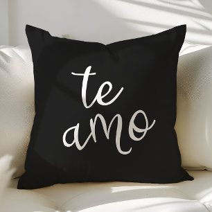 Stilvolles Schwarz-Weiß-Spanisch I Love You Te Amo Kissen