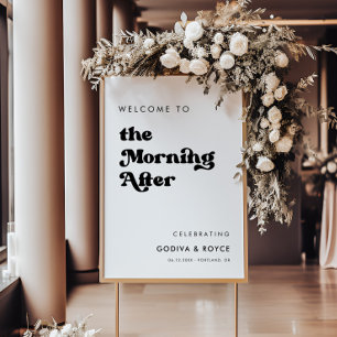 Stilvolles Schwarz-Weiß-The Morning-After-Willkomm Poster