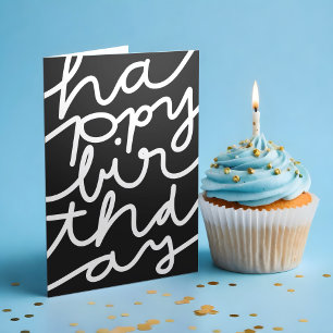 Stilvolles Schwarz-weißes Business Happy Birthday Karte