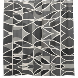 Stilvolles, Schwarz-weißes geometrisches Muster Duschvorhang