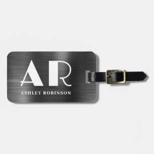 Stilvolles Schwarzes Metal Monogram fett Two Initi Gepäckanhänger