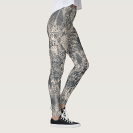 Stilvolles schwarzes Pariser Toile-Design Leggings