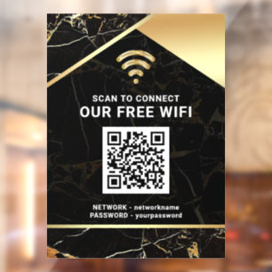 Stilvolles schwarzes QR-Code-Wifi-Netzwerk-Passwor Fensteraufkleber