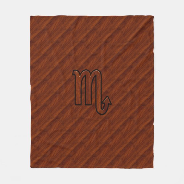 Stilvolles Scorpio Zodiac Symbol in Mahagoni Fleecedecke (Vorderseite)