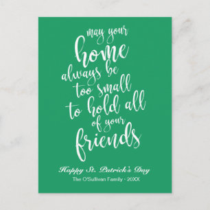 Stilvolles Script Irish Blessing St. Patrick's Day Postkarte