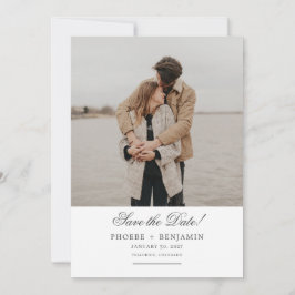 Stilvolles Script Wedding Foto Save The Date