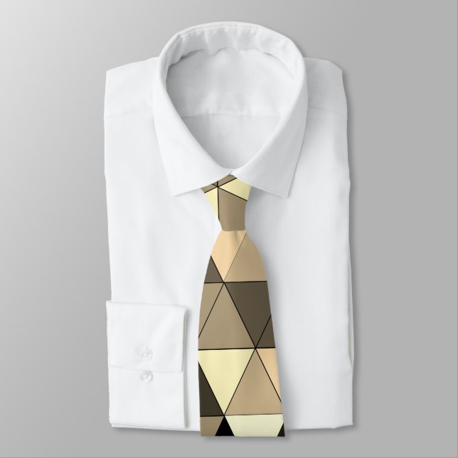 Stilvolles Sepia Brown & Black Pattern Design Krawatte (Gebunden)