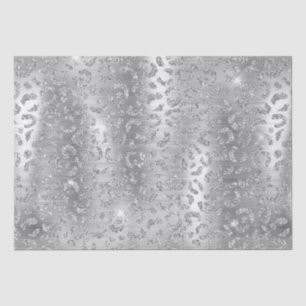 Stilvolles Silber-Glitter-Wild-Leopard-Flecken-Mus Seidenpapier