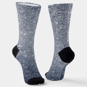 Stilvolles Silber-Grau-Glitter-Design Socken