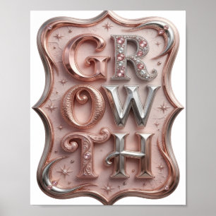 Stilvolles Silber-Wachstums-Slogan-Design Poster