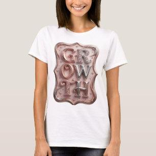 Stilvolles Silber-Wachstums-Slogan-Design T-Shirt