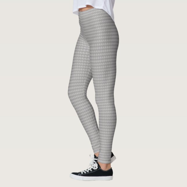 Stilvolles silbergraues Metallic wie ovales Muster Leggings (Links)