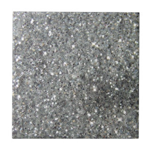 Stilvolles silbernes Glitzerglitz-Foto Fliese