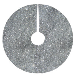 Stilvolles silbernes Glitzerglitz-Foto Polyester Weihnachtsbaumdecke