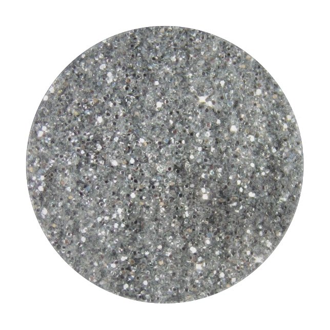 Stilvolles silbernes Glitzerglitz-Foto Schneidebrett (Vorderseite)