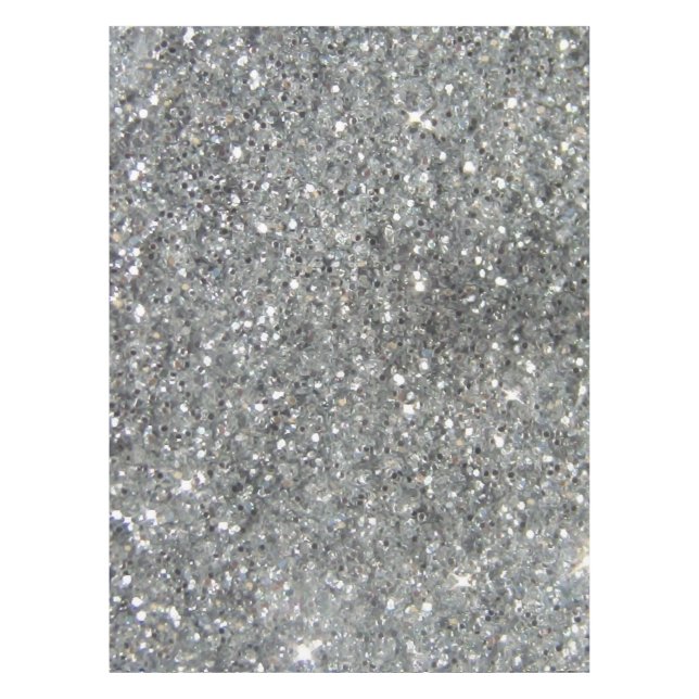 Stilvolles silbernes Glitzerglitz-Foto Tischdecke (Vorderseite)
