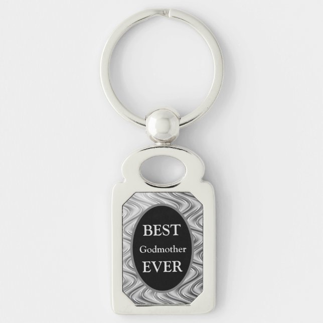 Stilvolles Silver Best Godmutter Design Schlüsselanhänger (Vorderseite)