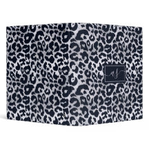 Stilvolles Silver Black Leopard Print monogrammati