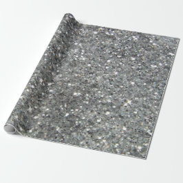 Stilvolles Silver Glitzer Glitz Foto Geschenkpapier