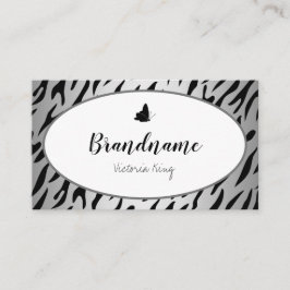 Stilvolles Silver Tiger Muster Design Beruflich Visitenkarte