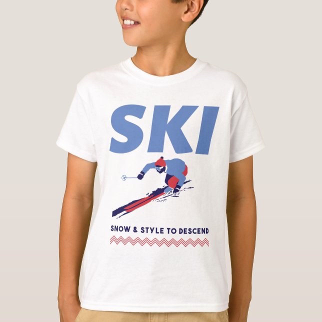Stilvolles Skifahren an den Hängen  T-Shirt (Vorderseite)