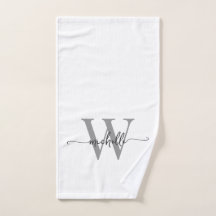 Stilvolles Skript Eleganter White Gray Monogram Na