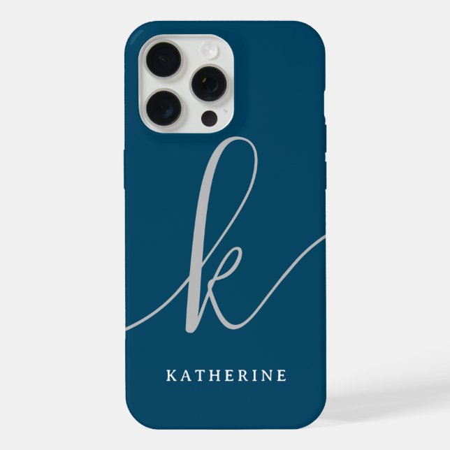 Stilvolles Skript Navy Blau Case-Mate iPhone Hülle (Rückseite)