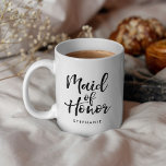 Stilvolles Skript "Trauzeugin" Personalisiert Kaffeetasse<br><div class="desc">Spaß beim personalisierten Brautparty.</div>