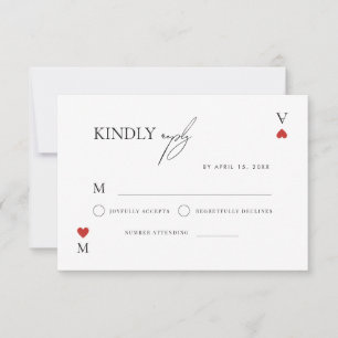 Stilvolles Skript Vegas Casino Hochzeit RSVP Karte