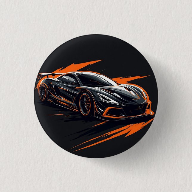 Stilvolles Sportwagen Button (Vorderseite)