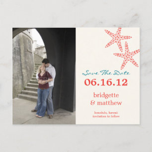 Stilvolles Starfish Foto Save the Date Postkarte