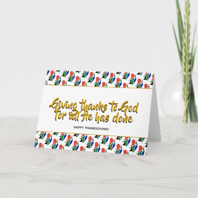 Stilvolles SÜDAFRICA dankt ERNTEDANK Feiertagskarte (Vorderseite)