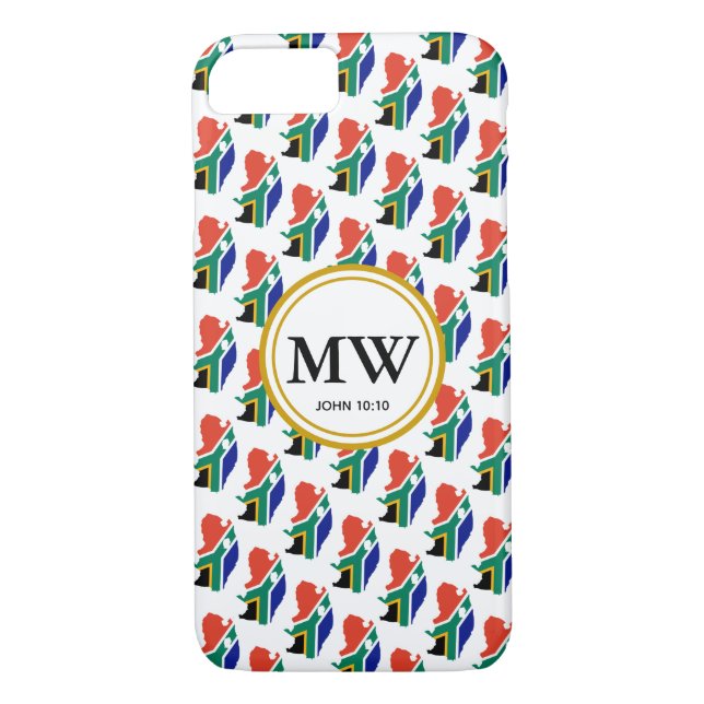Stilvolles SÜDAFRIKA-Monogramm Case-Mate iPhone Hülle (Rückseite)